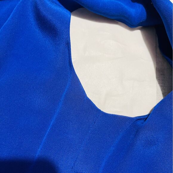 YL By Yair maxi Silk dress cocktail wedding party bride’s Mother blue women’s 12 - Picture 8 of 12